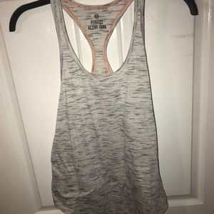 Gray racer back athletic tank